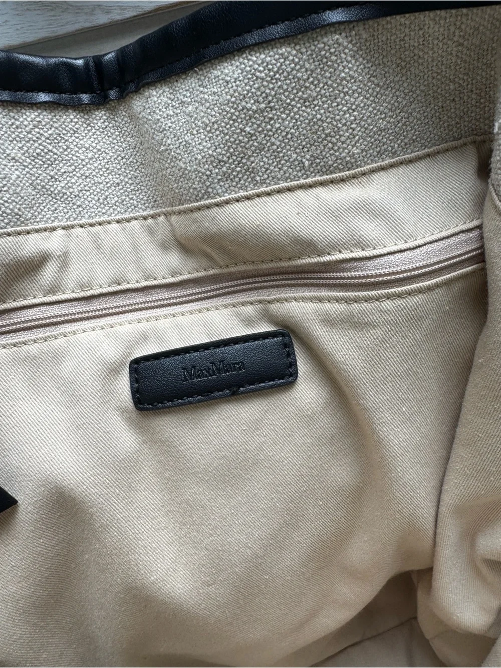 Max Mara Canvas Tote Bag Beige & Black – Large